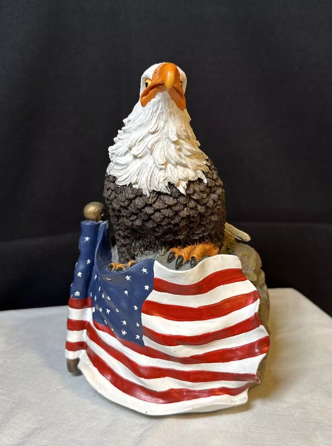 American Eagle Bust with American Flag 8 inches tall
