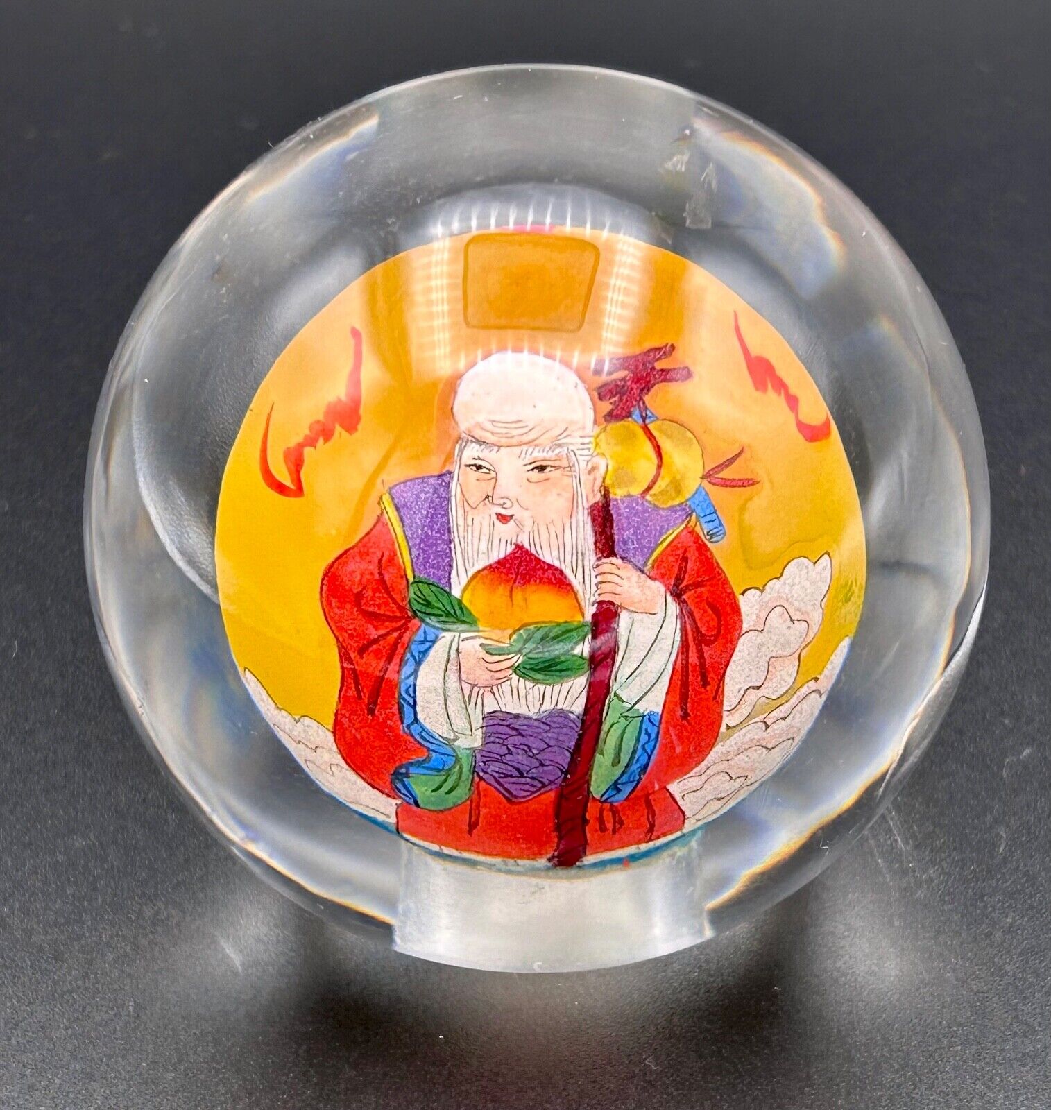 Chinese Reverse Painted Glass sphere Inner Painted Glass Globe of Ancient Travel