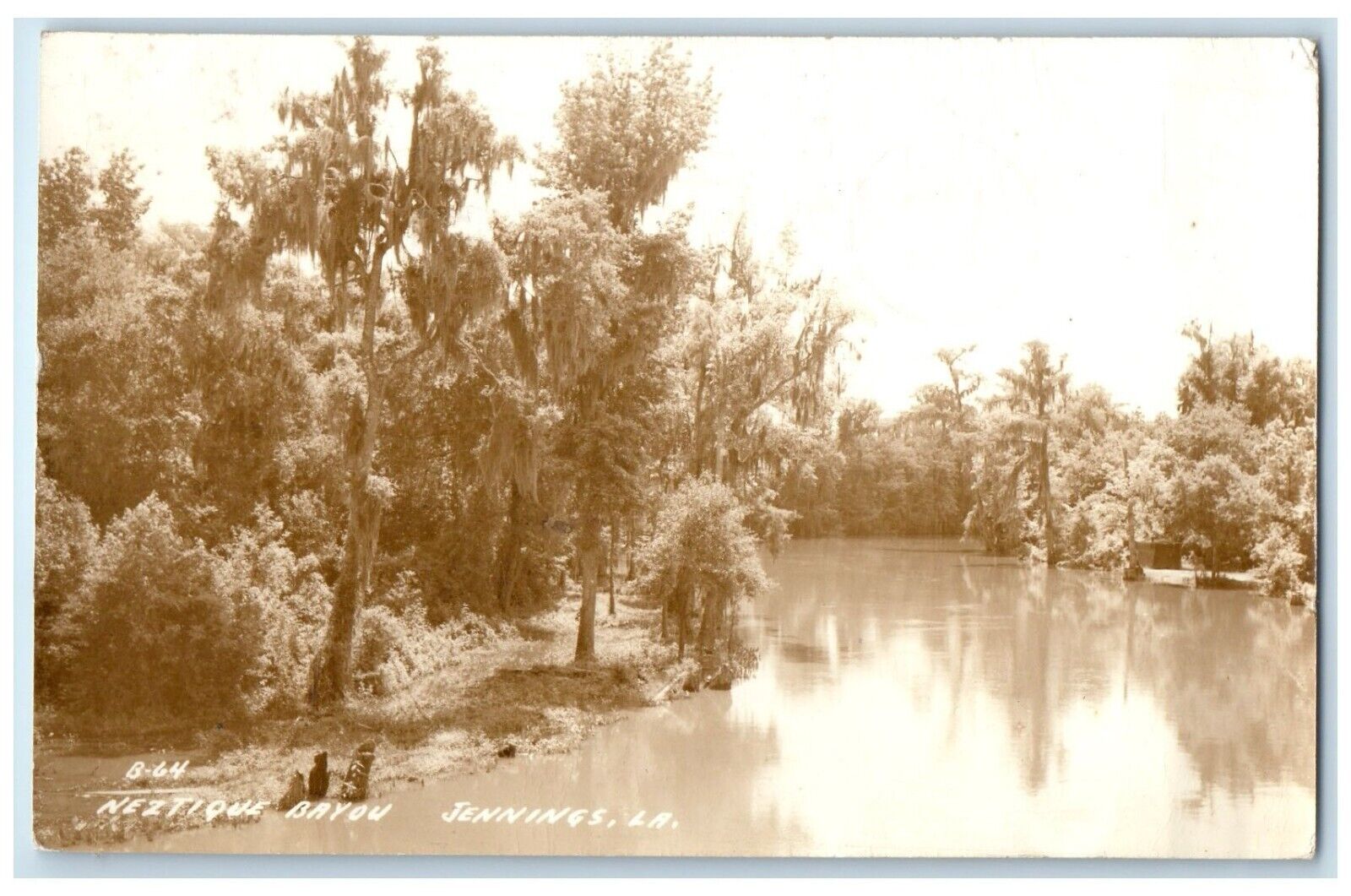 1938 View Of Neztique Bayon Jennings Louisiana LA RPPC Photo Vintage Postcard