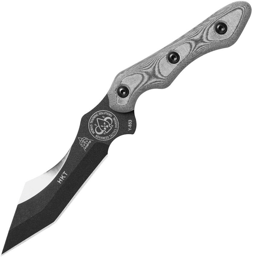 TOPS HKT-Hunter Killer Tracker Fixed Blade Black Handle Knife w/ Sheath HKT01