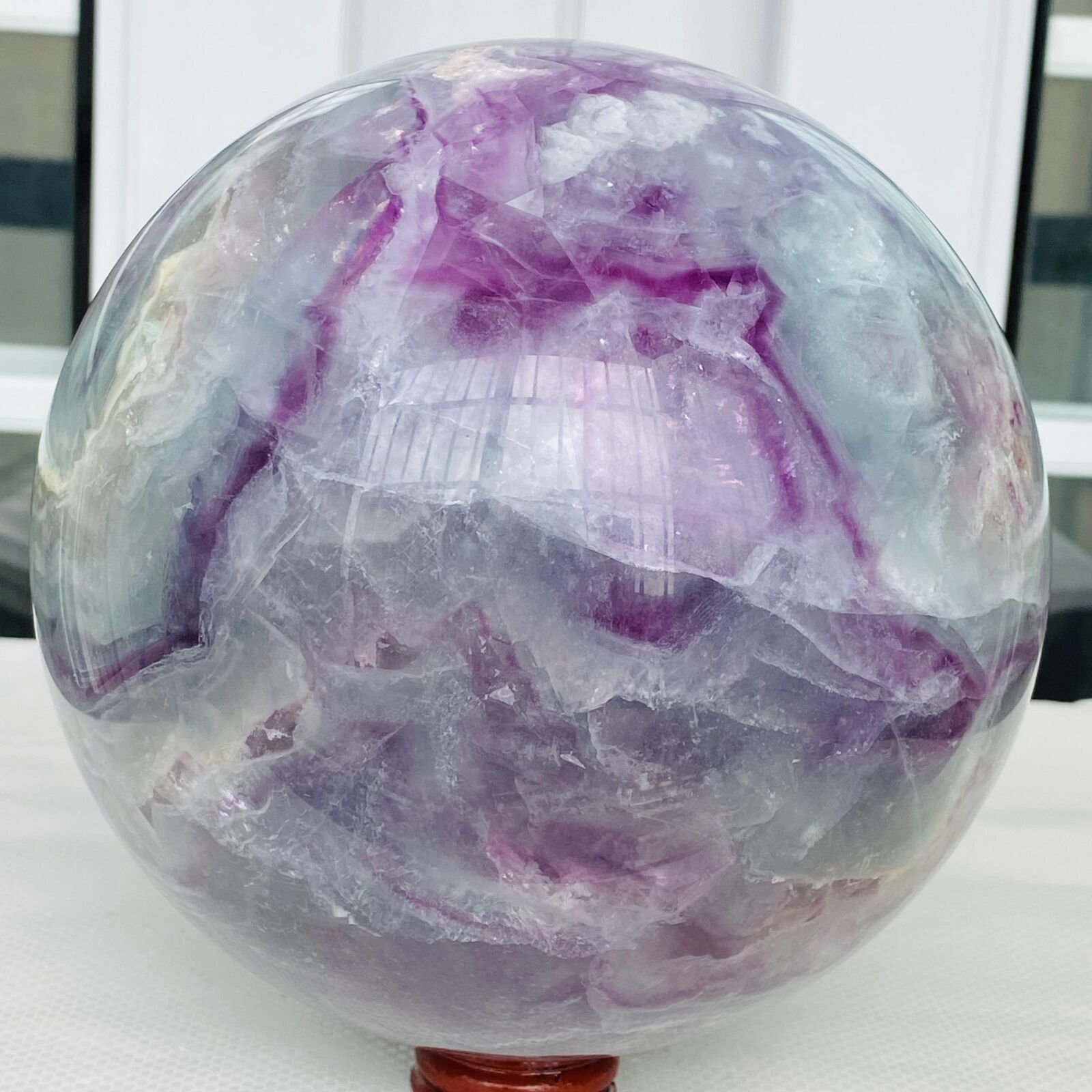 7000G Natural Fluorite ball Colorful Quartz Crystal Gemstone Healing