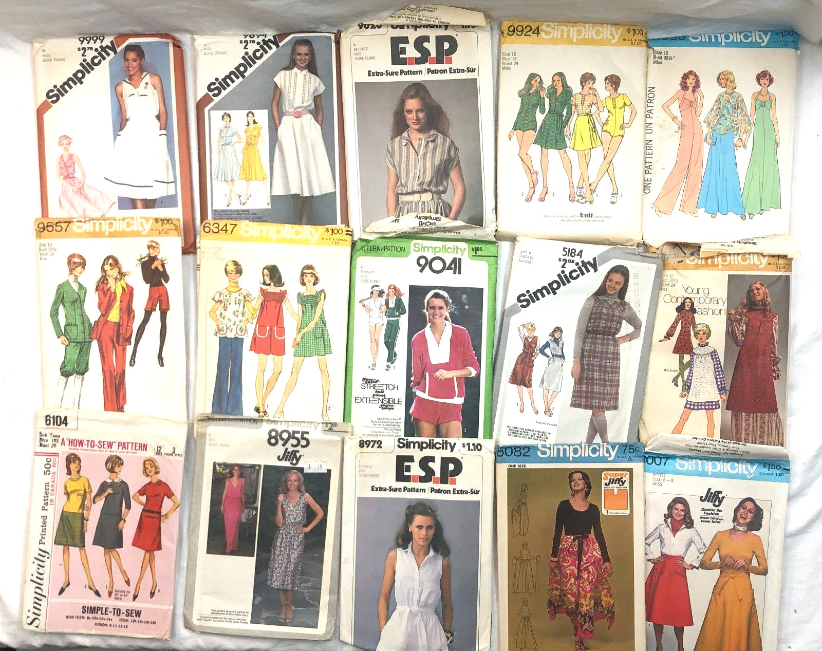 (Lot of 15) Vintage Simplicity Sewing Patterns 1970s 1980s Uncut Dress Skirt