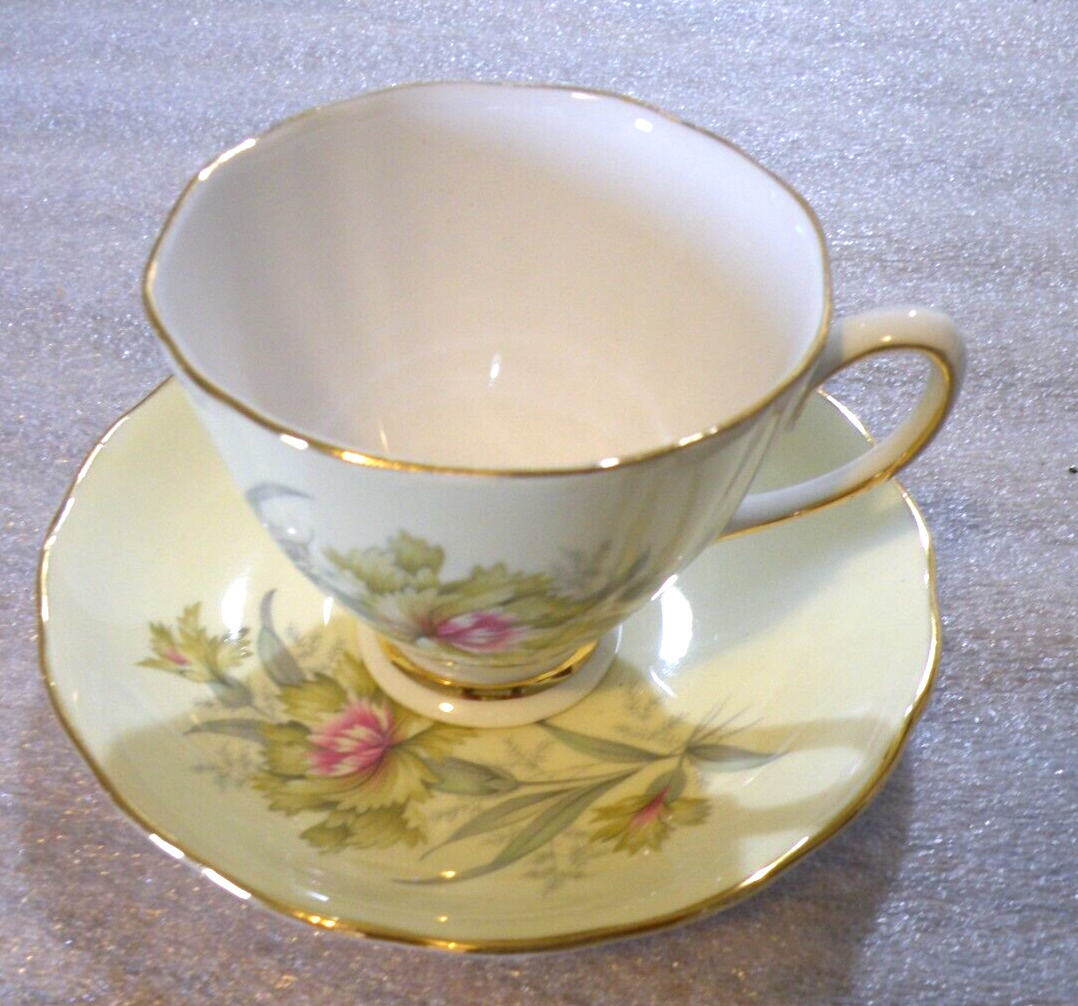 Vintage Teacup and Saucer -Ridgway Potteries England COLCLOUGH Bone China