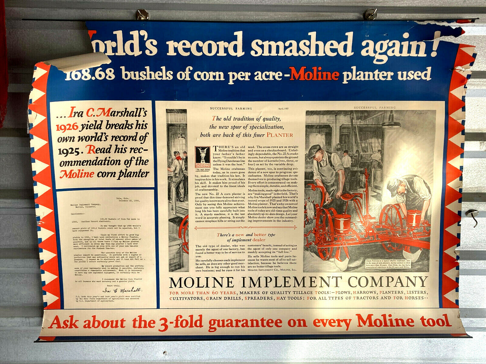 RARE 1926 20's Minneapolis Moline Illinois Implement Dealer Advertising Poster 