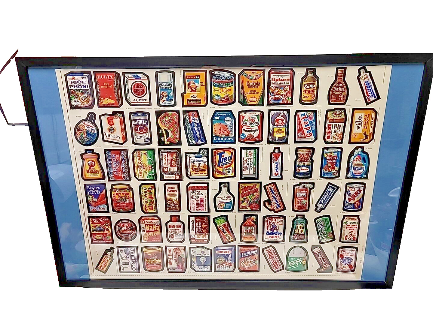 Topps Wacky Packages 1979 Framed Mint Sheet Complete Set 66 Stickers 