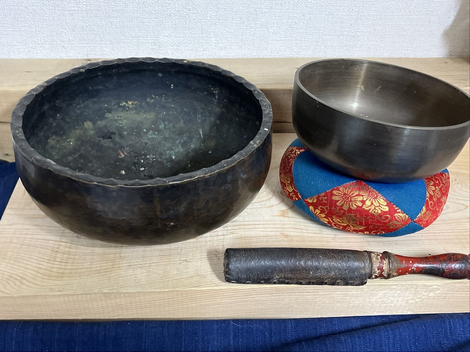 Antique  Japanese Orin Bells Singing Bowl Edo To Meiji 1800’s Set