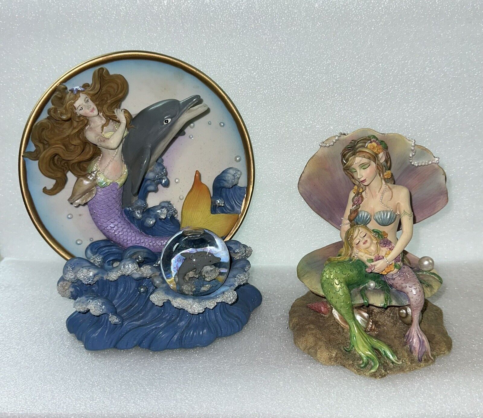 Dragonsite Mother\'s Love Mermaid child Siren figurine Linda Biggs LIMITED #1333