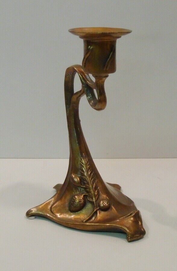 Art Nouveau Style Candlestick Art Deco Style Bronze