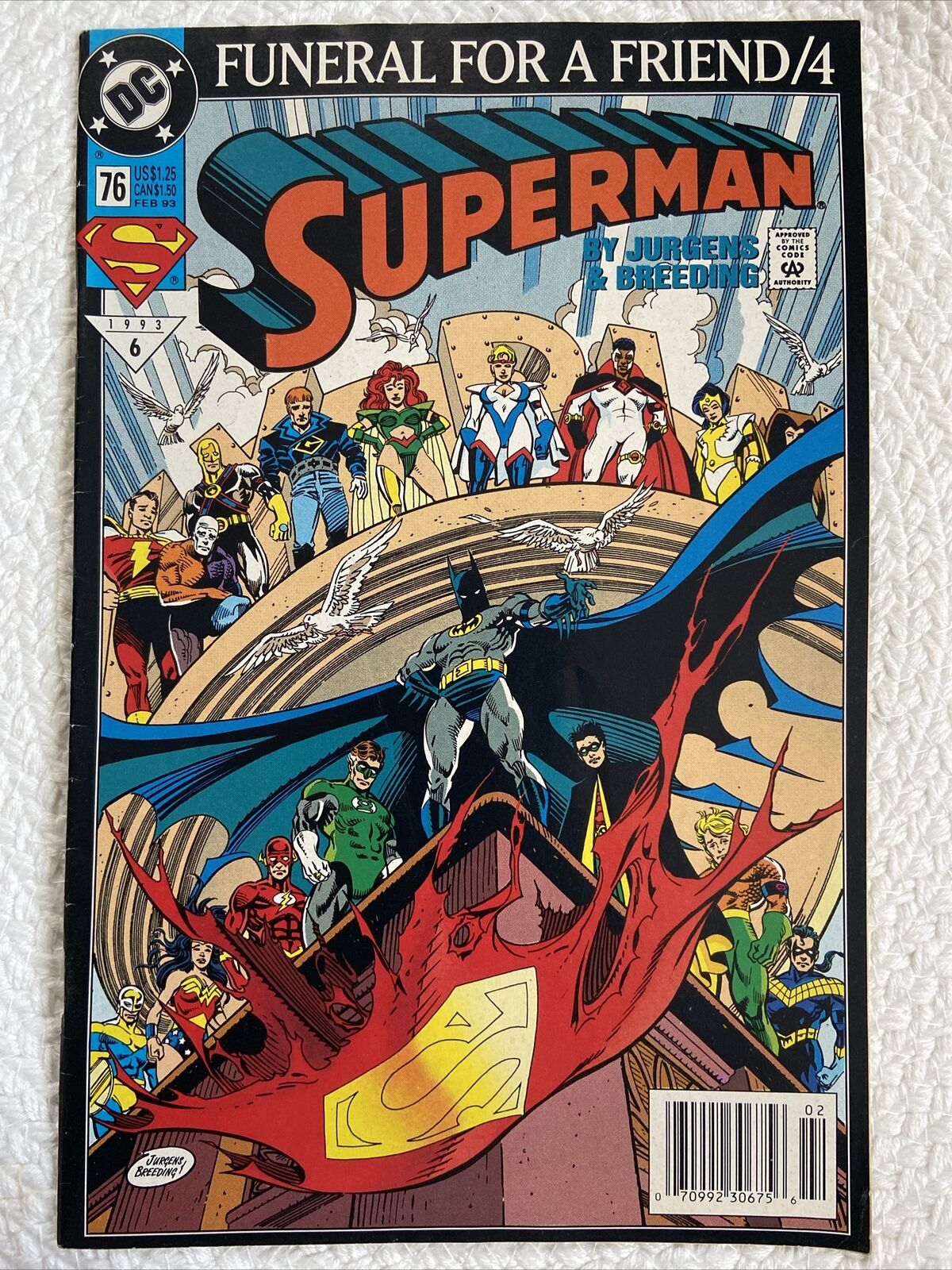 Superman #76 DC Comics 1993 #6 -Funeral For A Friend /4 By Jurgens & Breeding