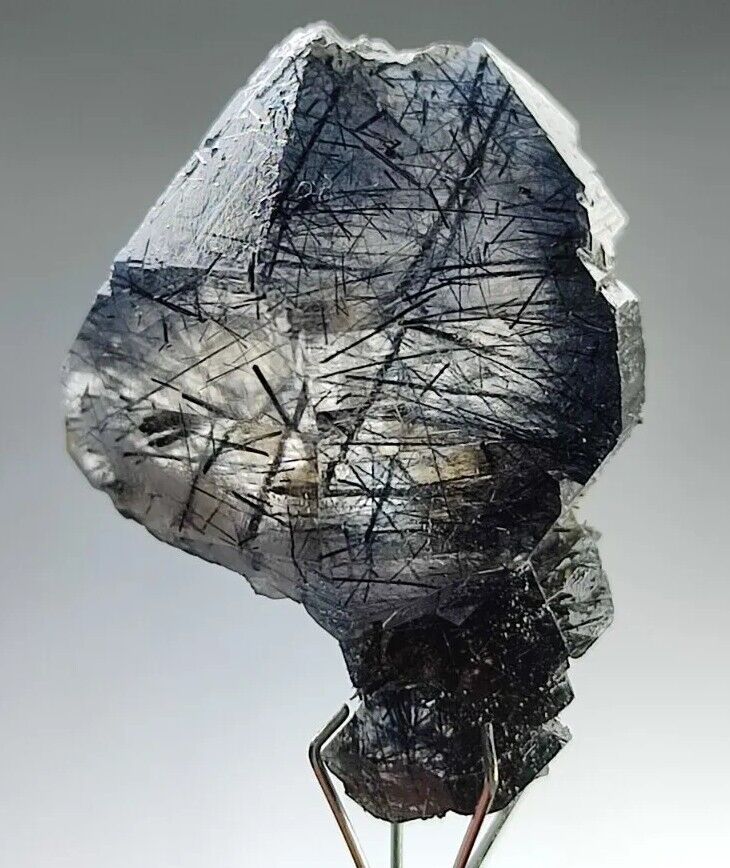 Magnesio-Riebeckite Included Blueish Quartz Crystal Having Good Luster & Growth.