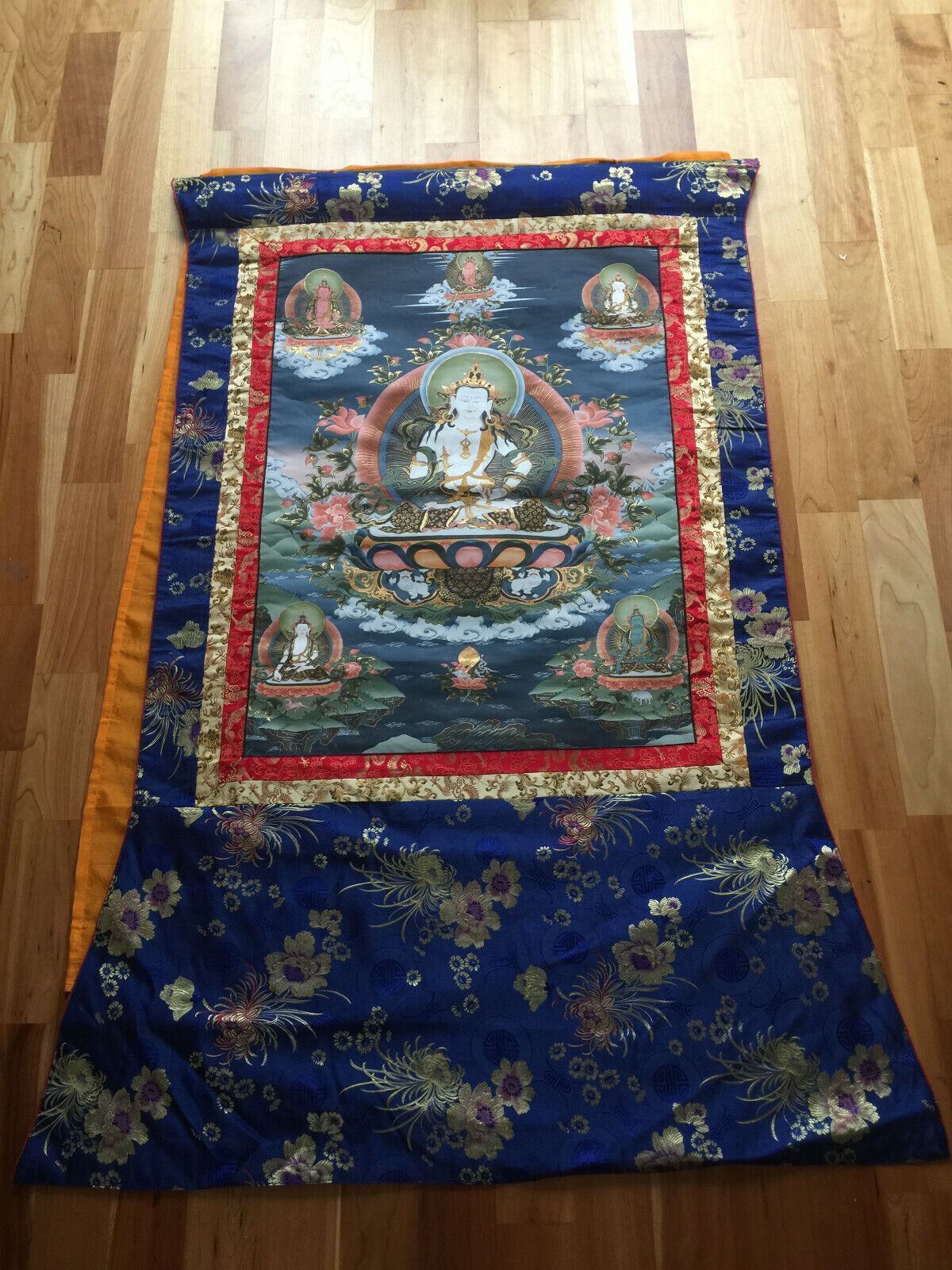Vintage Tibetan Buddhist THANGKA Silk Painting 42\