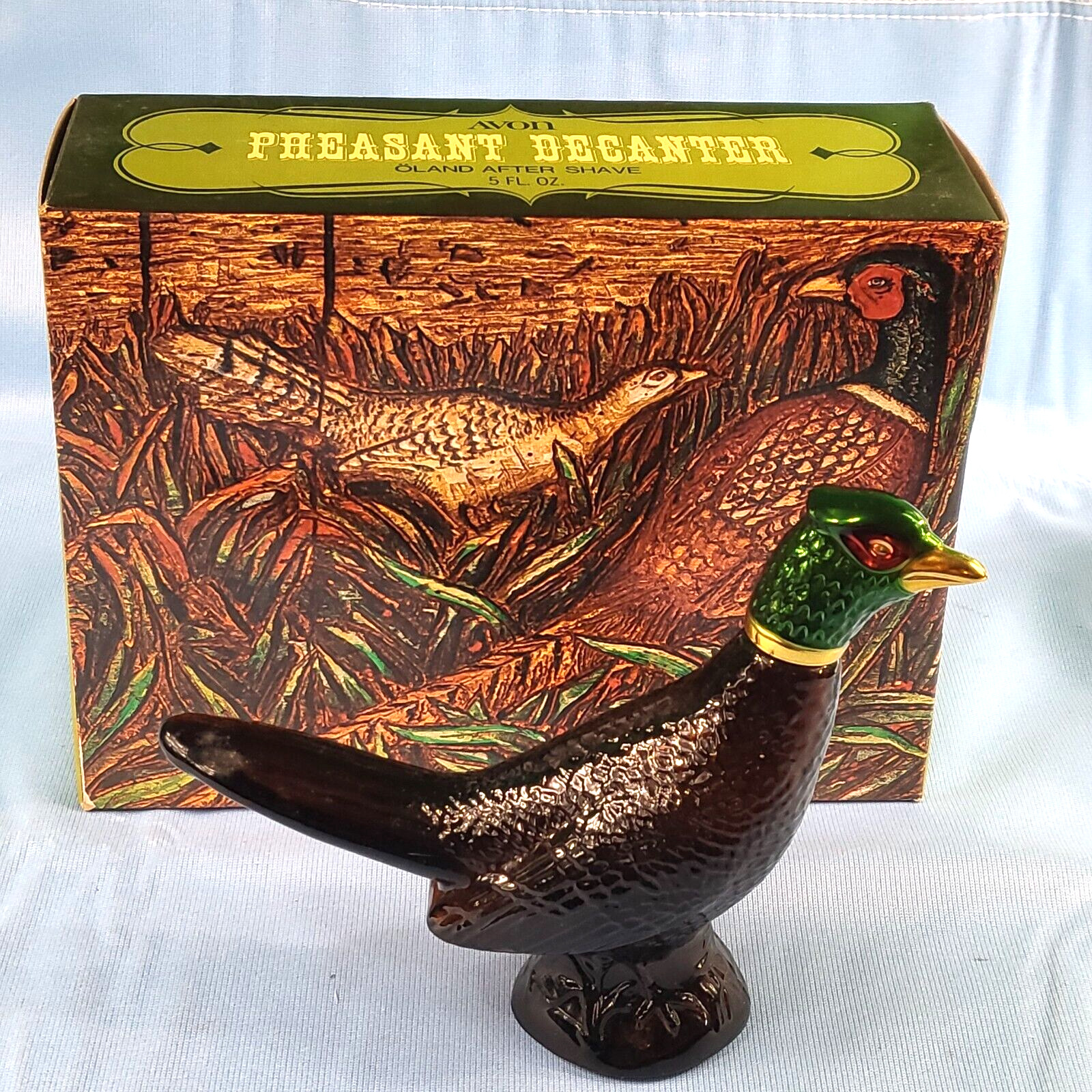 Avon Pheasant Decanter(Avon Leather Aftershave  Mty