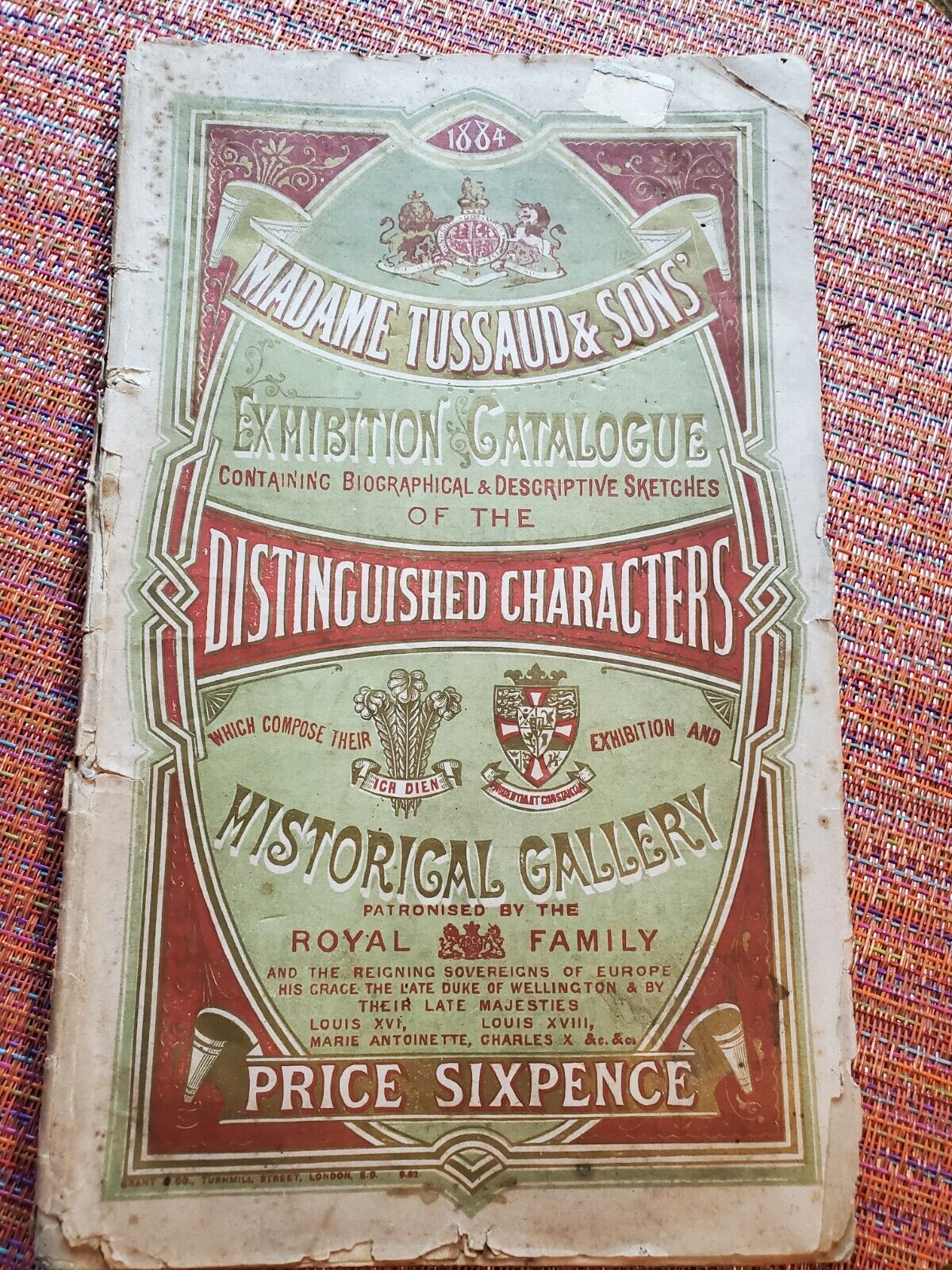 Antique 1884 MADAME TUSSAUD Official Exhibition Catalogue Advertising 