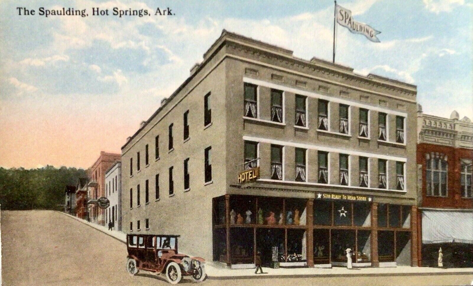 The Spaulding Hot Springs Arkansas Antique Postcard Excellent And Rare