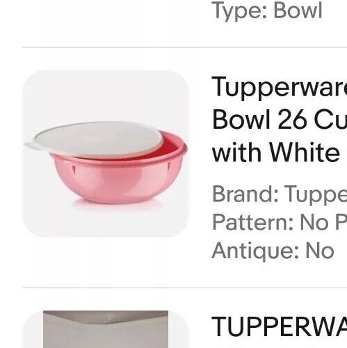 Tupperware Fix N Mix Bowl 26 Cups Pink with SEMI Clear Seal NEW  