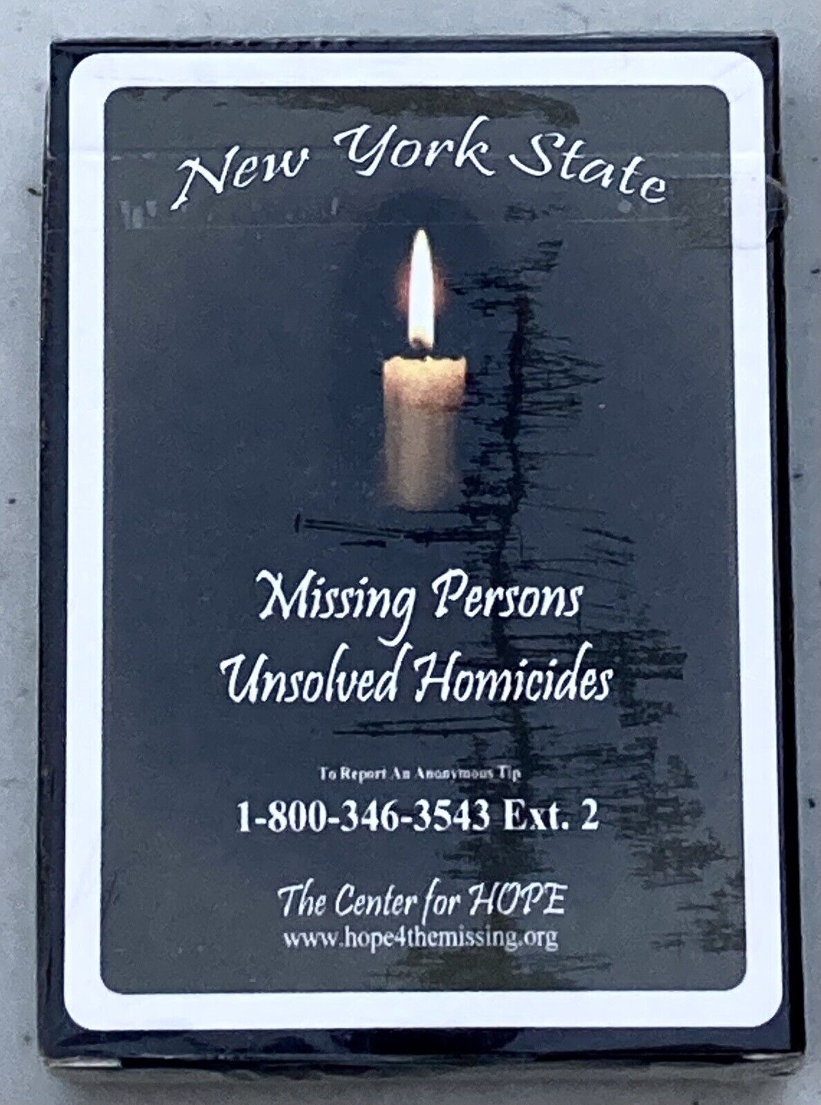NEW YORK COLD CASE UNSOLVED HOMICIDE MISSING PERSON POKER PLAYING CARDS SEALED