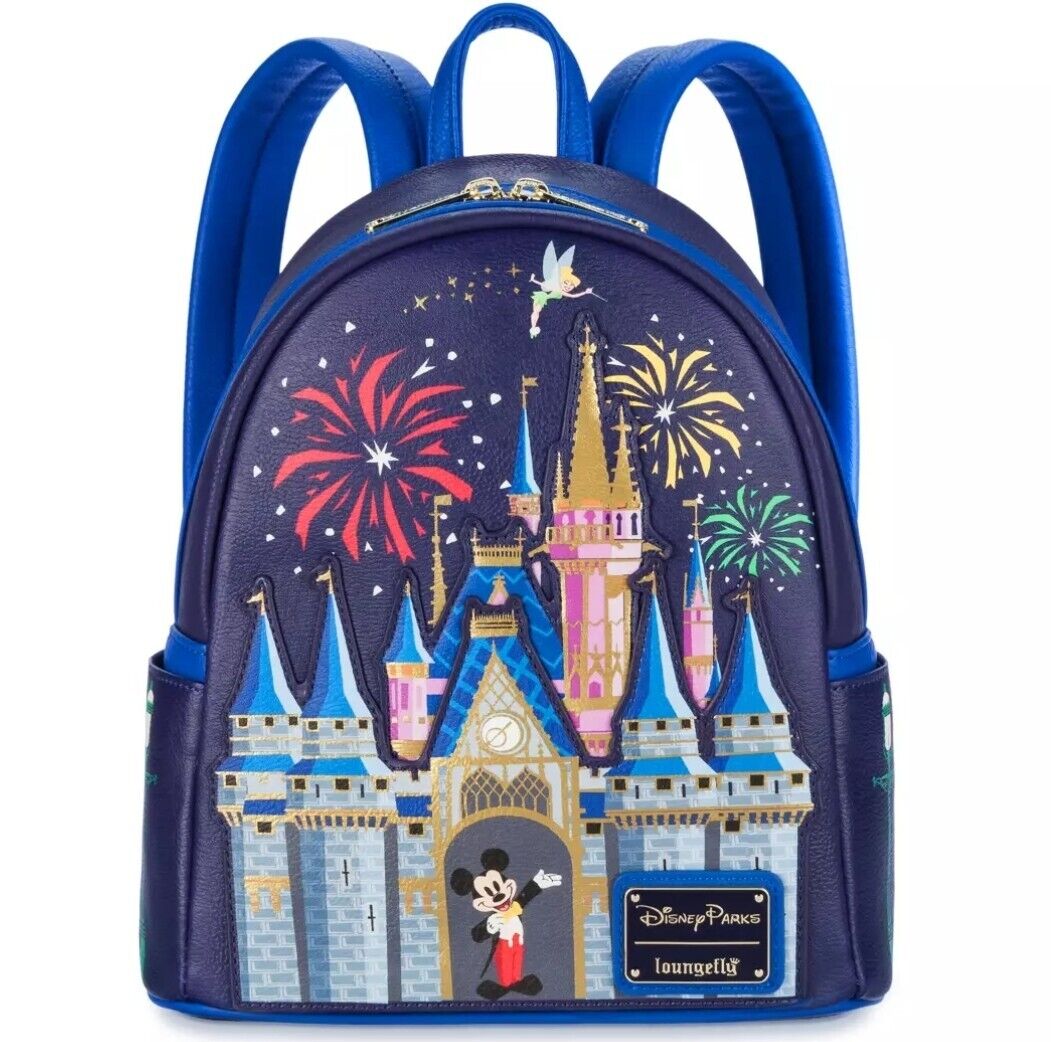 Walt Disney World Mickey Castle Fireworks Backpack Loungefly 100th Anniversary 