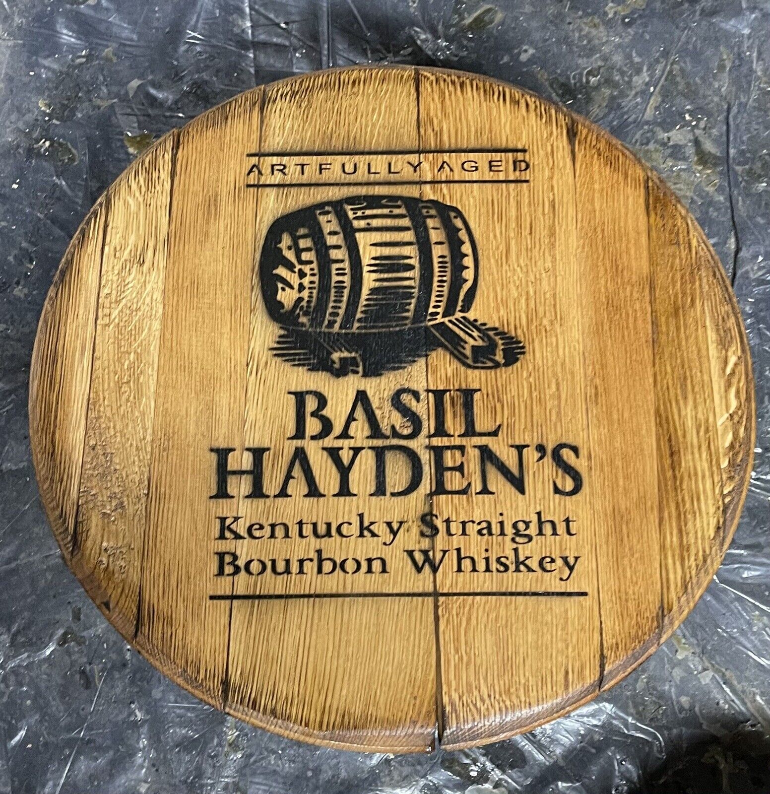 Basil Hayden Jim Beam Distillery Bourbon Barrel Authentic Head 21” Dia.