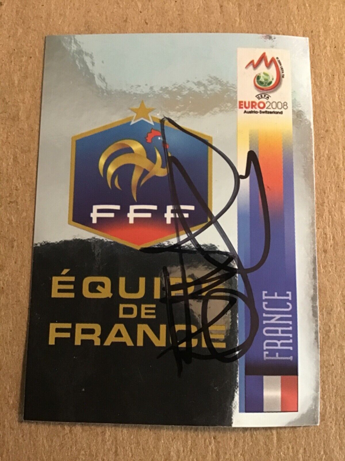 Raymond Domenech, France 🇫🇷  Panini UEFA Euro 2008 hand signed