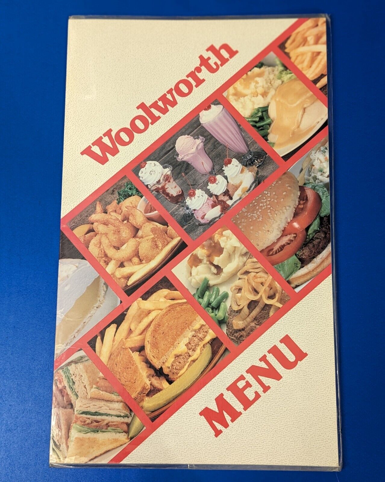 VTG Woolworth Menu - RARE Original Early 1990s Laminated Breakfast Lunch Counter