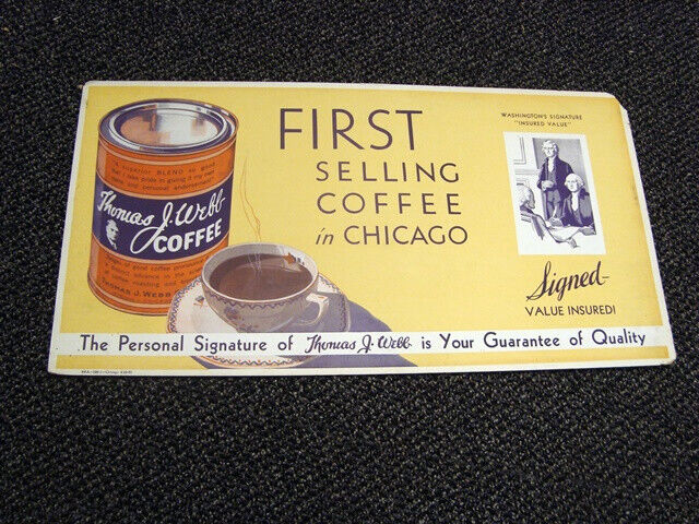 Circa 1930s Thomas Webb Coffee Trolley Sign