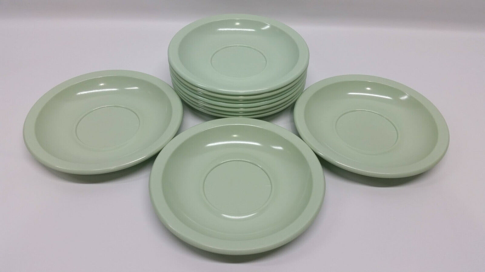 Vintage Arrowhead Ware Mint Green Melmac Saucers Plate Lot of 10 NOS