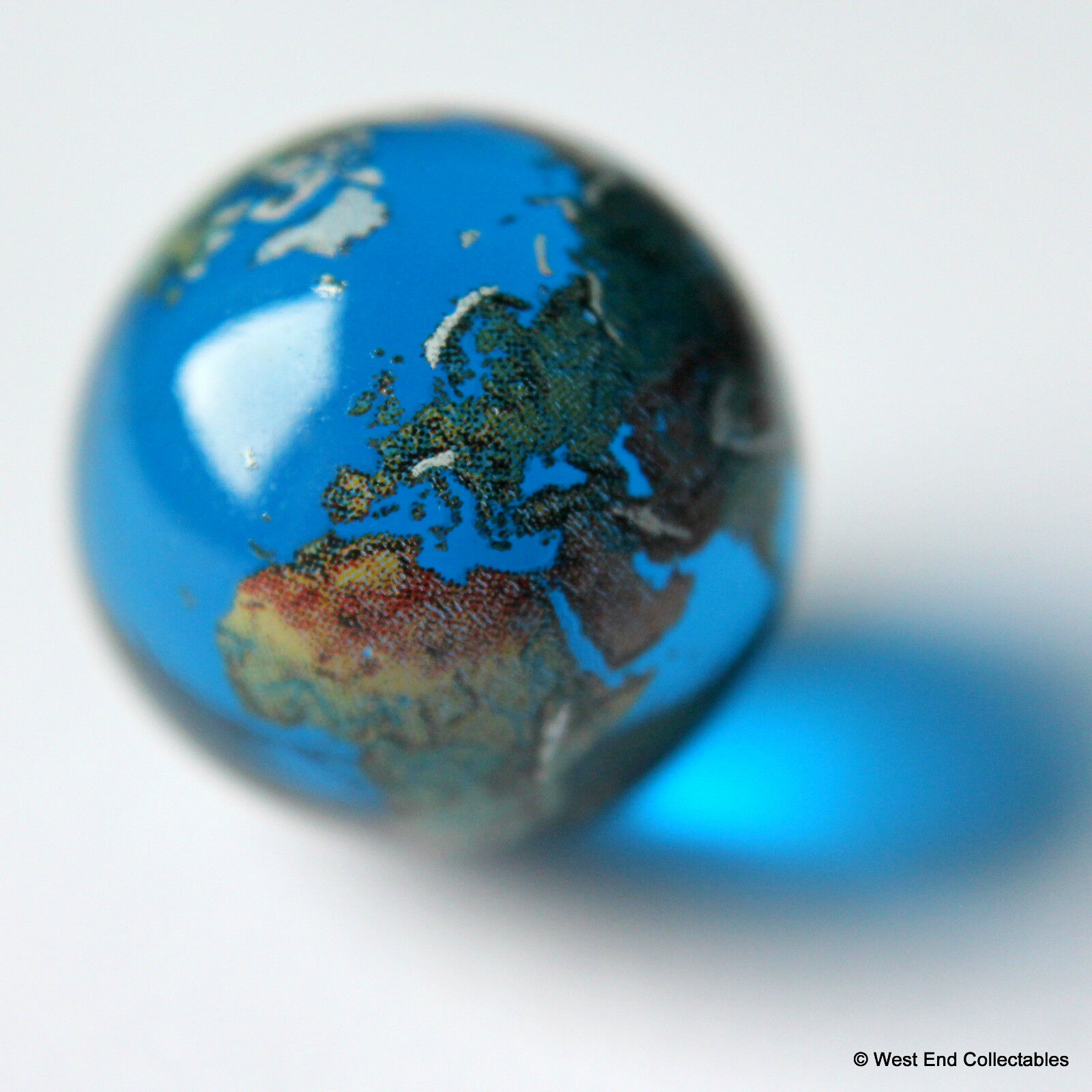 22mm Detailed Solid Glass Earth Globe Marble - Cosmic World Planet Gaea Terra