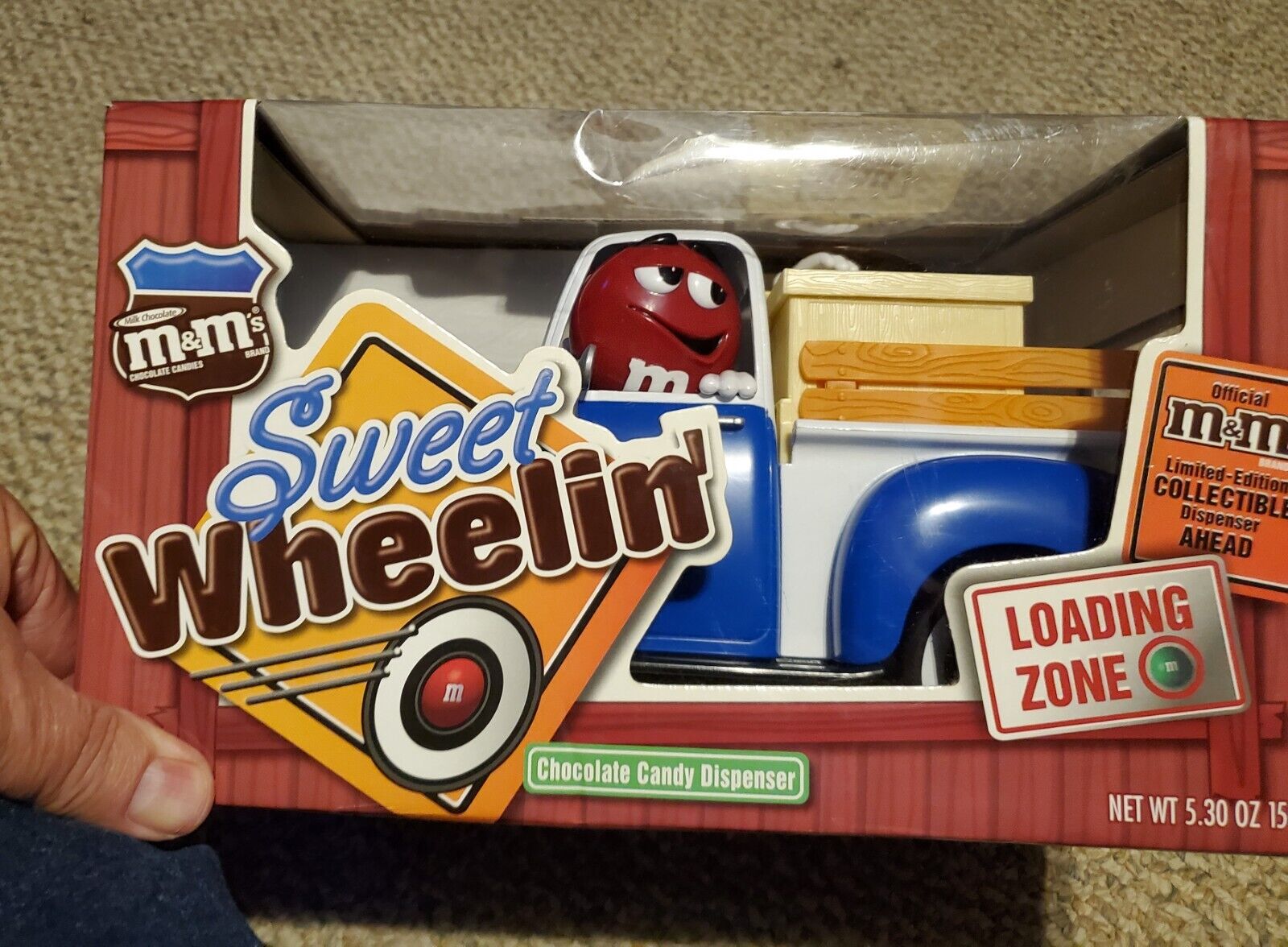 M&M\'s Sweet Wheelin\' Red\'s Garage Blue Pickup Candy Dispenser