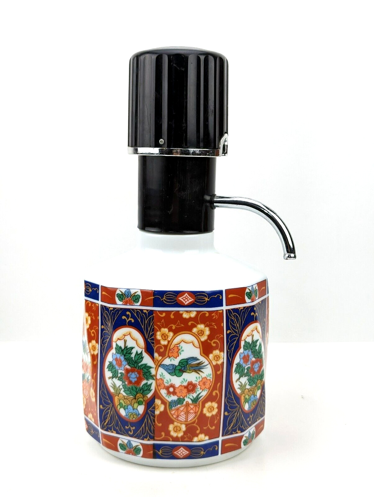 Vintage Japanese Imari Royal Decanter Porcelain Pump Jug Dispenser 11.5