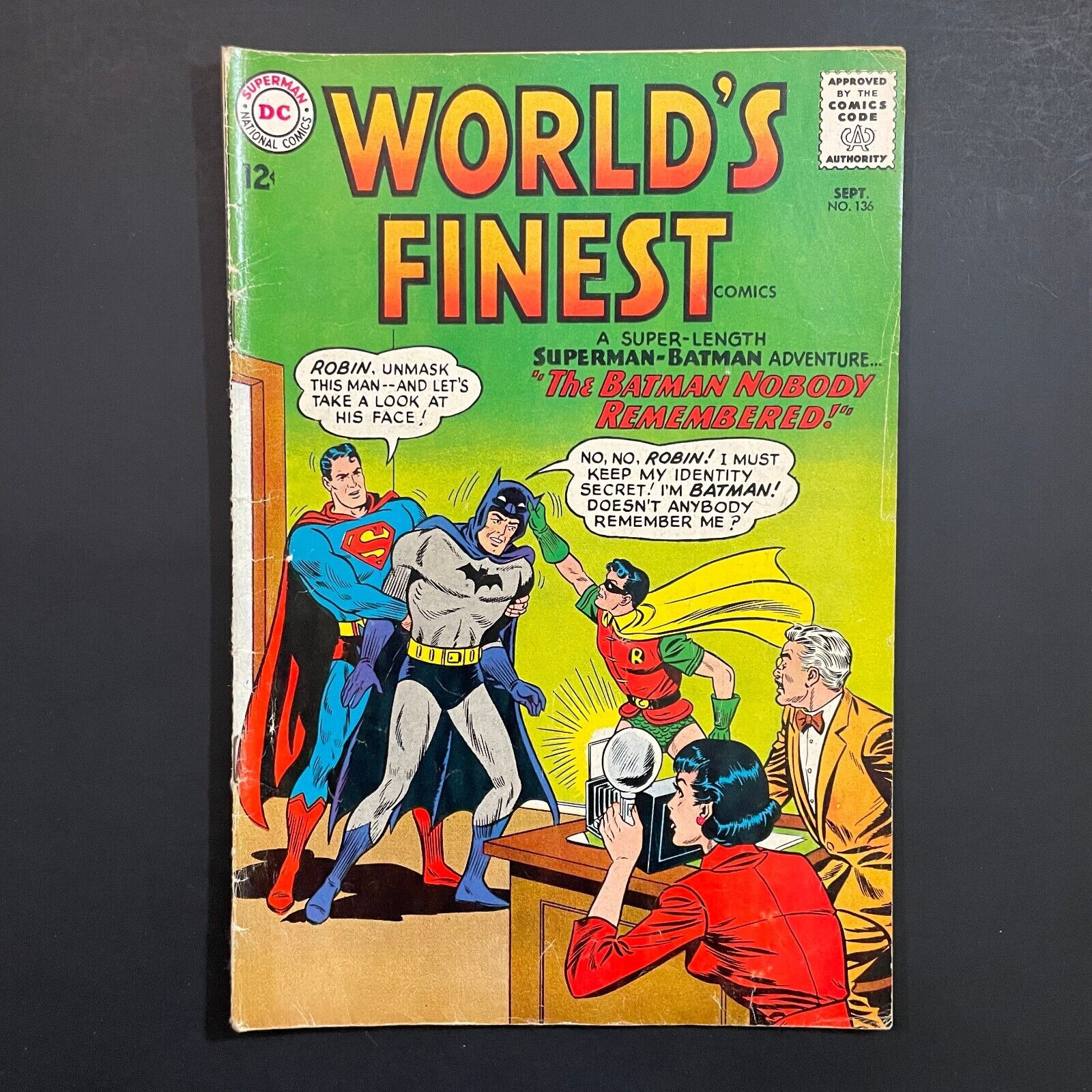 World\'s Finest 136 Silver Age DC 1963 Batman Superman comic Robin Bill Finger