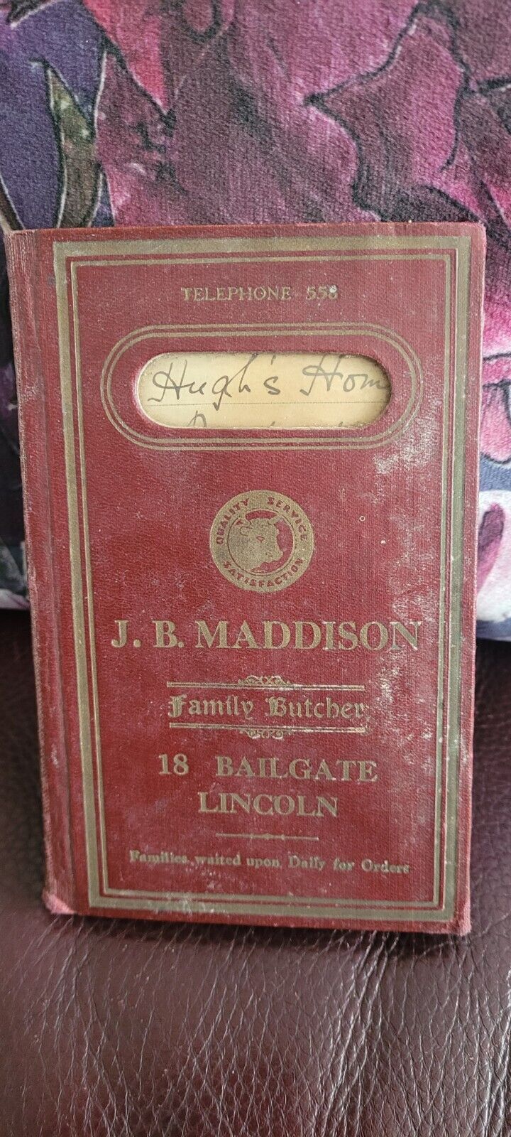 J B Maddison Bailgate Lincoln  Butchers Book 40s Ephemera St Hugh's Boys Home 
