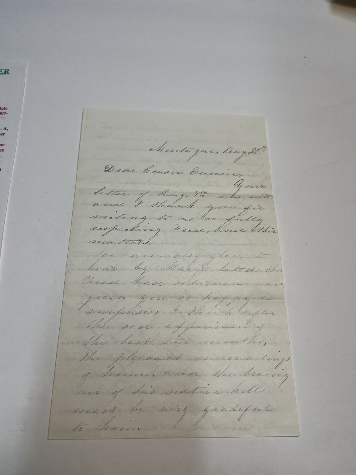 1863 Civil War Correspondence Letter
