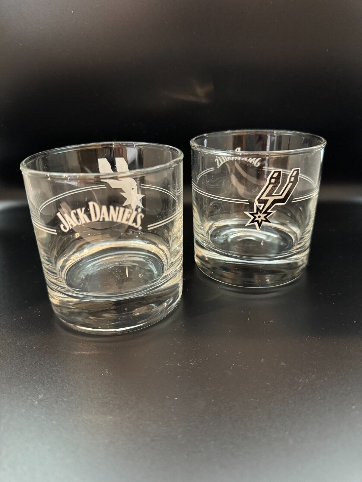 Jack Daniel's San Antonio Spurs Basketball Special Edition Glass 8oz | Set of 2