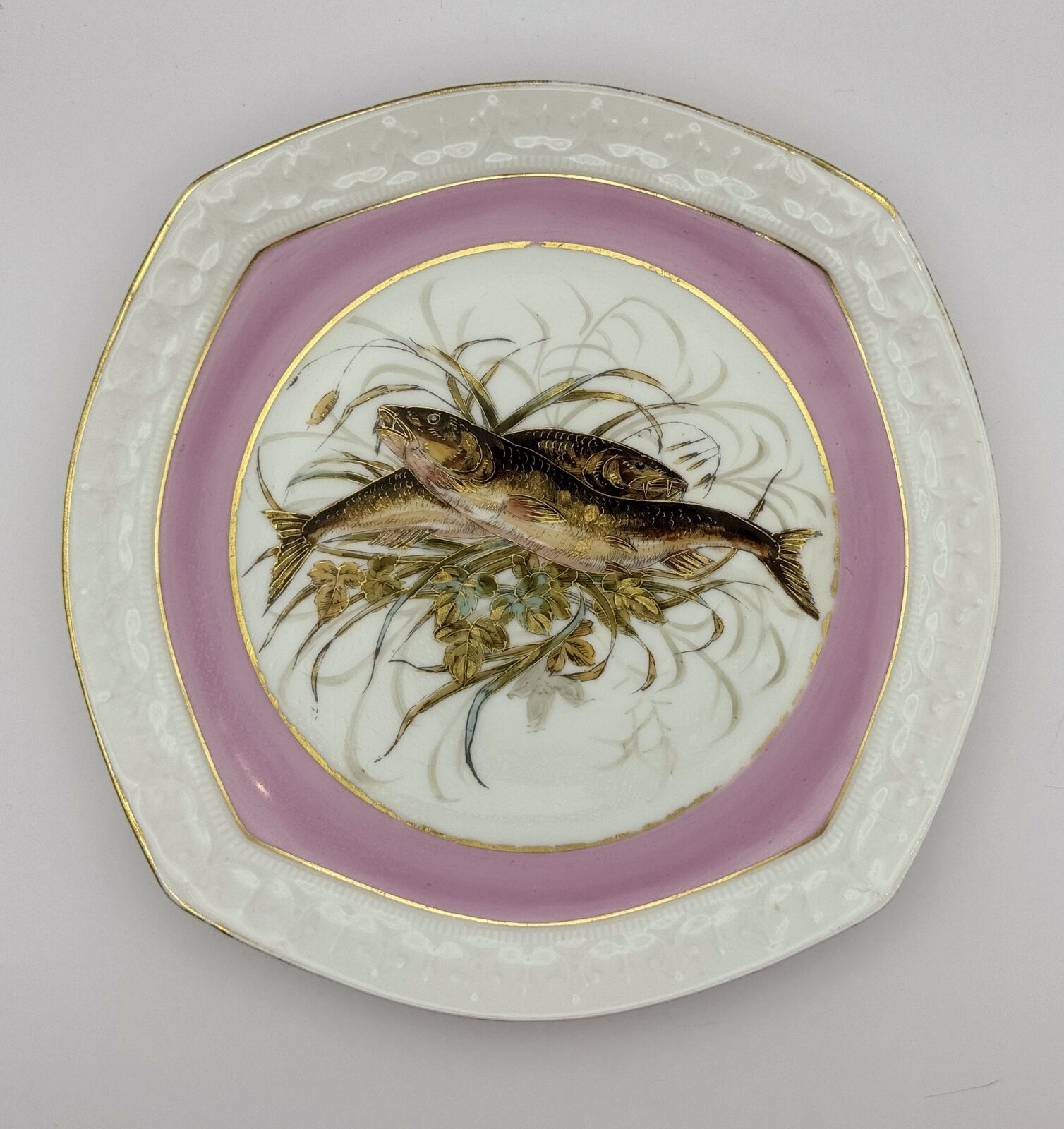 Bawo & Dotter Limoges Hand-Painted Fish Plate - Circa 1880s
