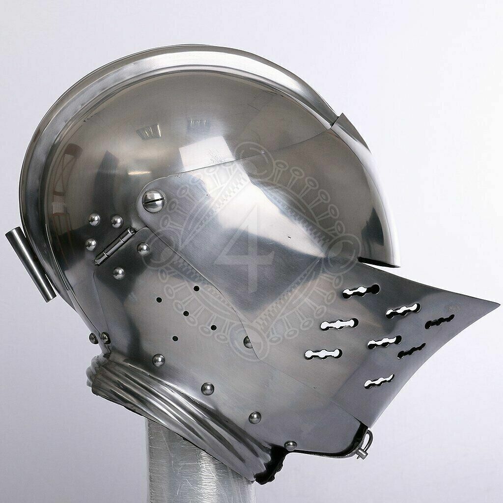 Custom SCA HNB 18 Gauge Steel Medieval Tournament Tudor Close helmet Armor