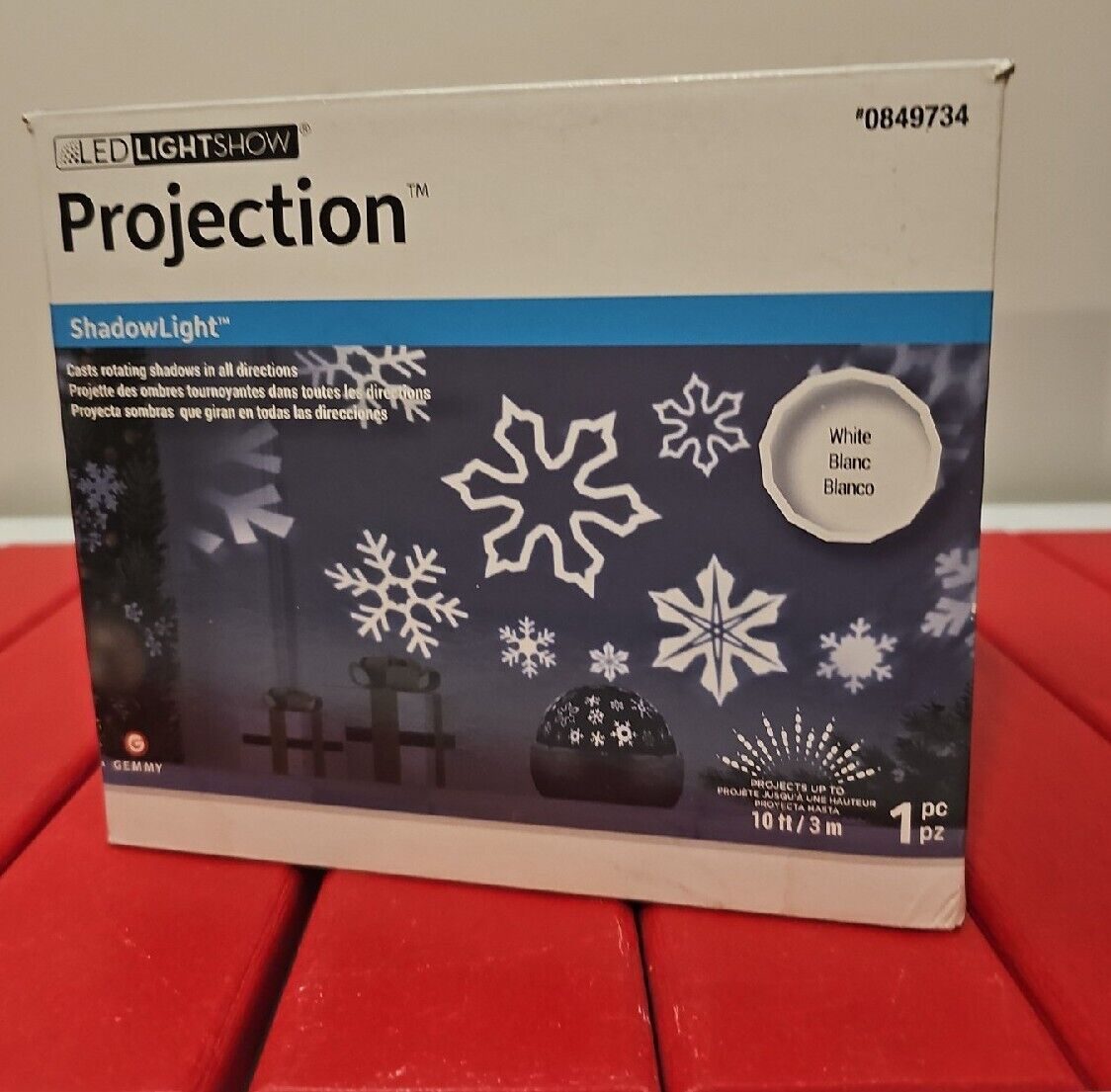RARE New 2017 Gemmy LED Lightshow Projection ShadowLight Snowflakes Battery ❄️