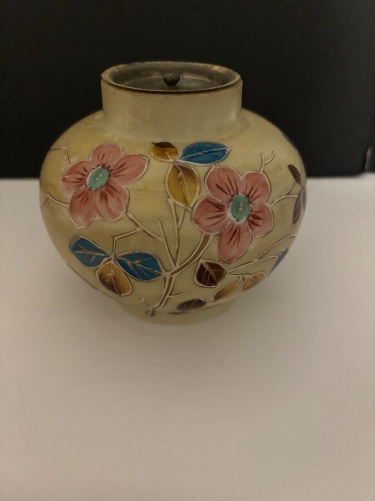 Antique Victoria Carlsbad Austria Handpainted Porcelain Hold Gilt Lidded Jar