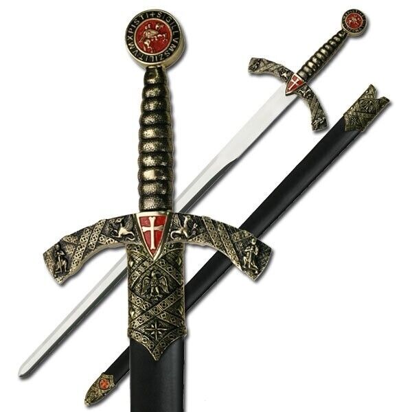 RICHLY DECORATED KNIGHT TEMPLAR SWORD WITH SCABBARD SW-374