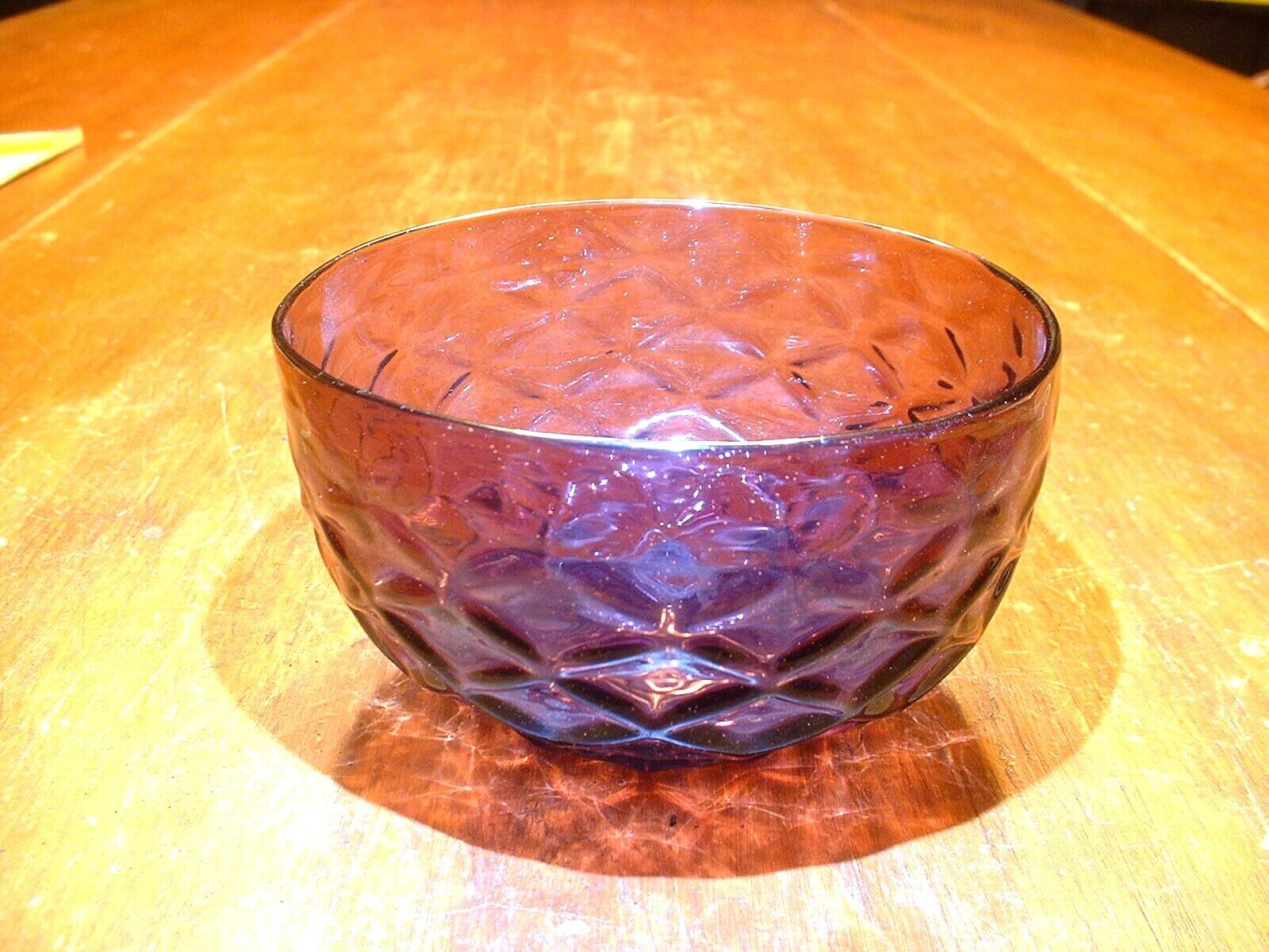 RARE Early 18ThC American Blown Amethyst Bowl In Ogival Pattern