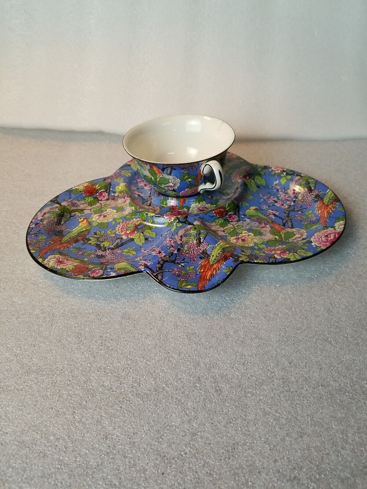 Vintage Crown Ducal Ware England Blue Floral cup and Saucer set *READ*