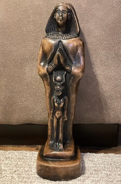 Unique Egyptian statue with hieroglyphics 