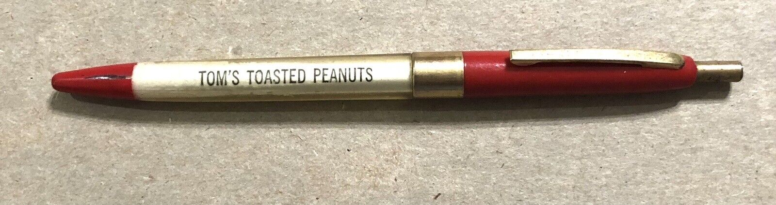 Vintage Tom’s Toasted Peanuts Butter Sandwiches Candies Potato Chips Ad Pen