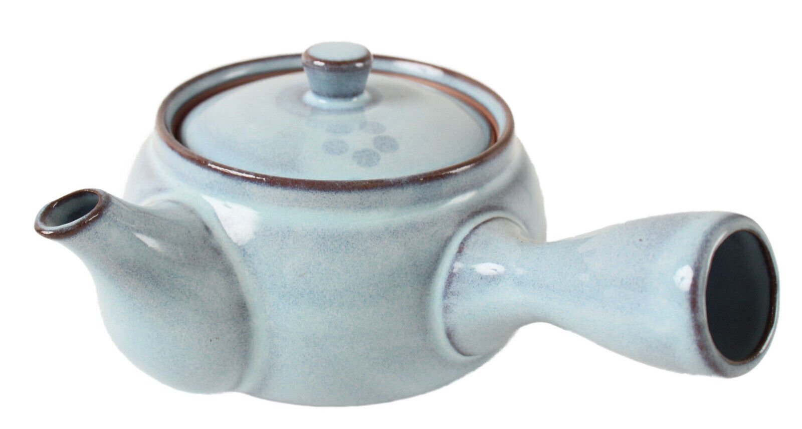 Mino ware Japan Pottery Teapot Kyusu Flower Pattern in Light Blue w/ Infuser