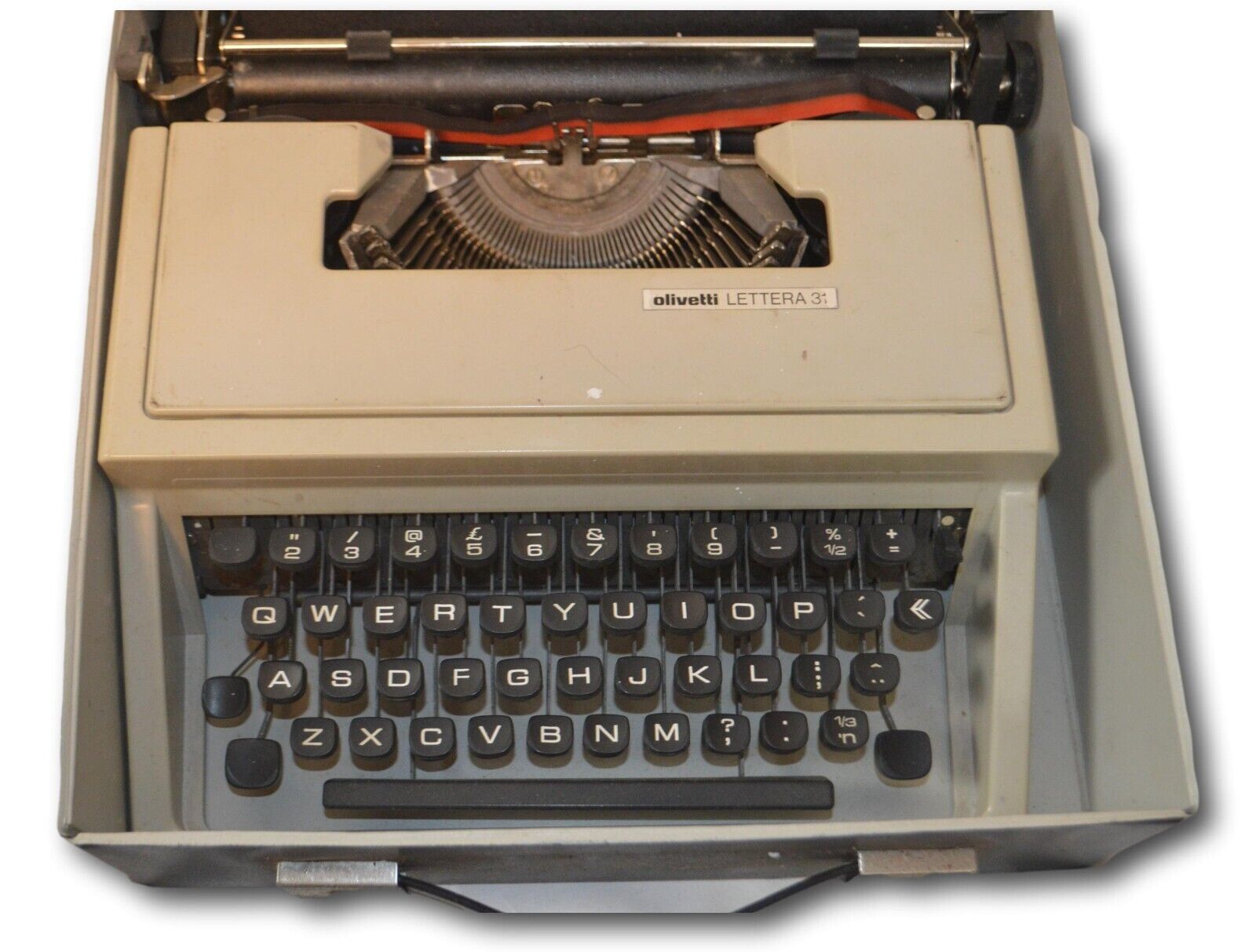 Vintage Olivetti Lettera 31 Typewriter with Original Case
