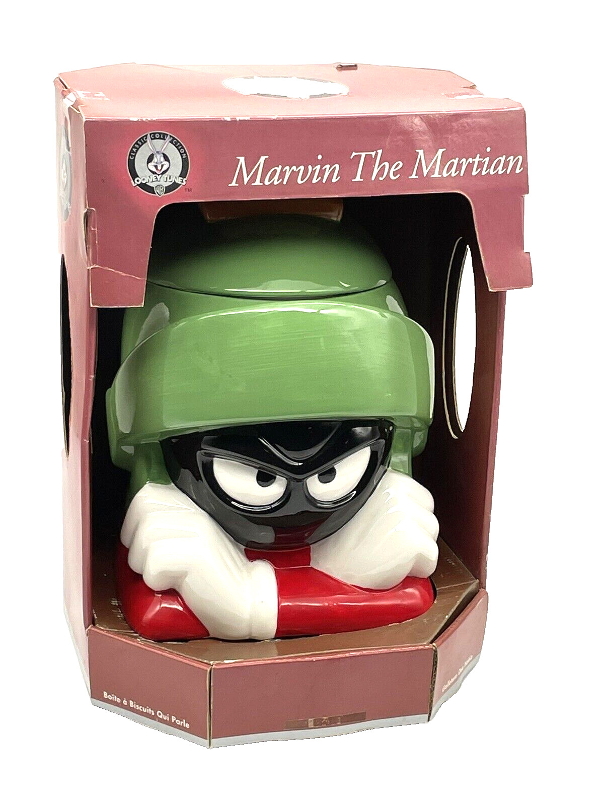 RARE Vintage Marvin The Martian Looney Tunes Cookie Jar in Original Box 2001