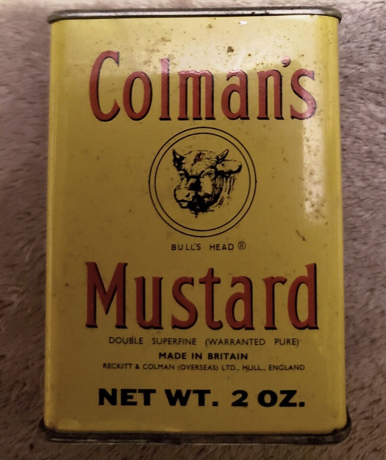 Vintage Colman\'s Mustard Tin 2 Oz. W/lid