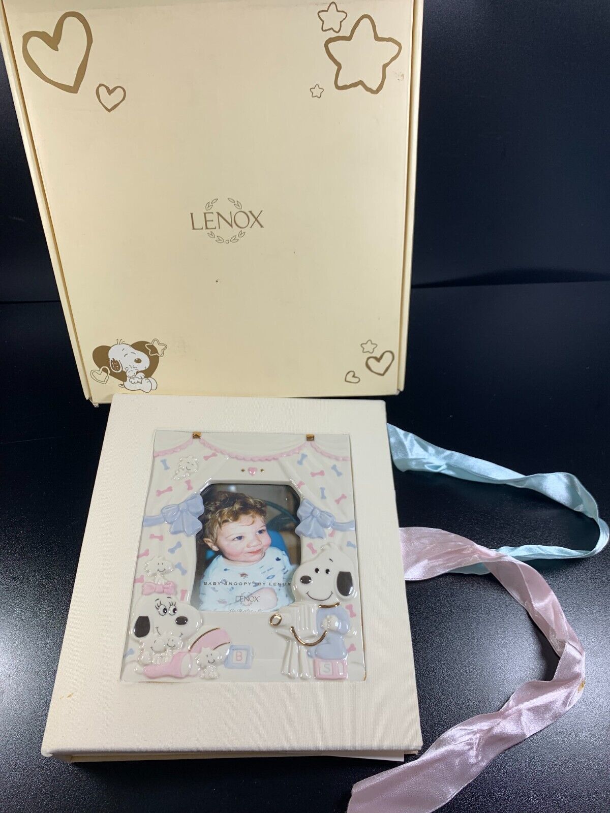 Lenox Baby Snoopy Photo Frame Album - unused in original box, imperfect