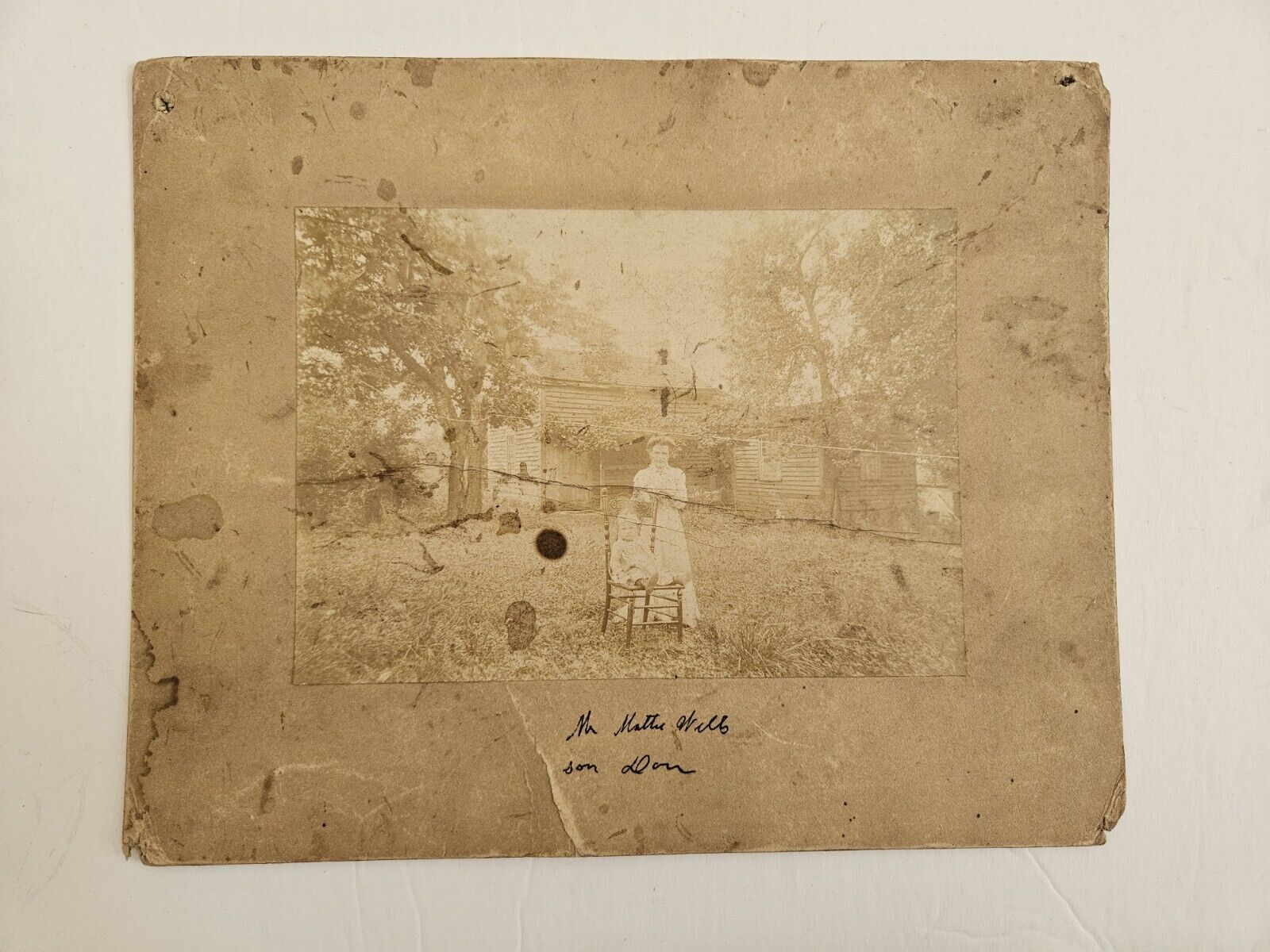 Late 1800s Antique Old Northeast Ohio Photo Mattie Wells & Son Don Picture