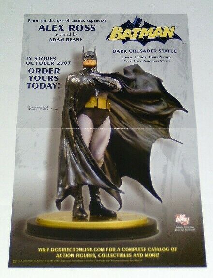 2007 Alex Ross DC Direct 17x11 inch Batman Dark Crusader statue promo toy POSTER