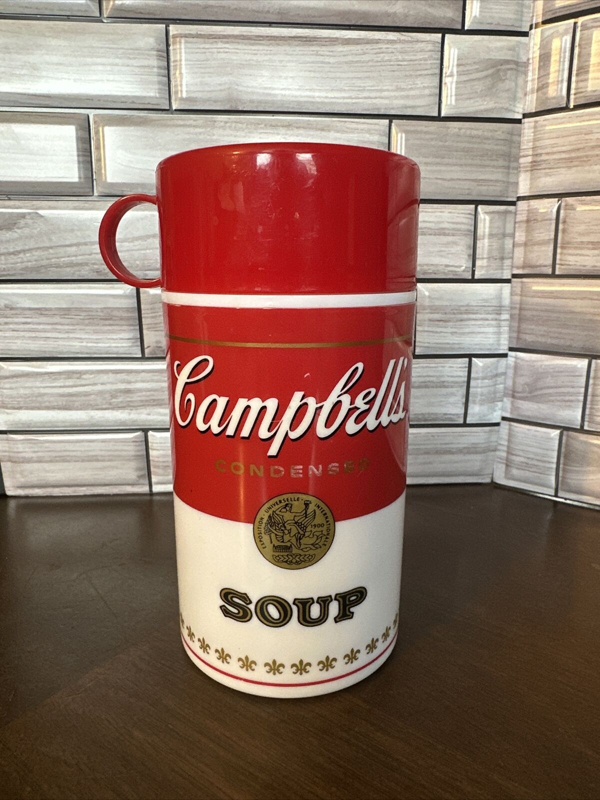Vintage 1998 Campbell\'s Soup Insulated Thermos Mug Can-Tainer, 11.5 ounce